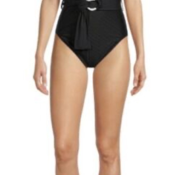 Time and Tru Womens Chevron Halter One Piece Swimsuit Color Black Size S (4-6) - Picture 4 of 4